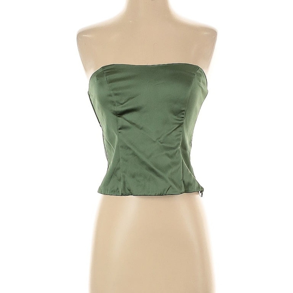 Abercrombie & Fitch Olive Satin Top